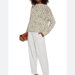 THEORY Marled Wool And Cashmere Blend Sweater Size P